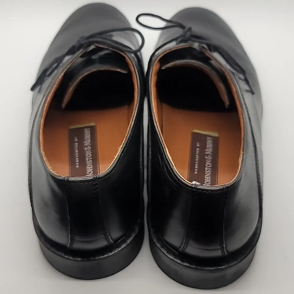 JOHNSTON & MURPHY sz10.5 Derby plain toe rubber sole lace up oxford calfskin